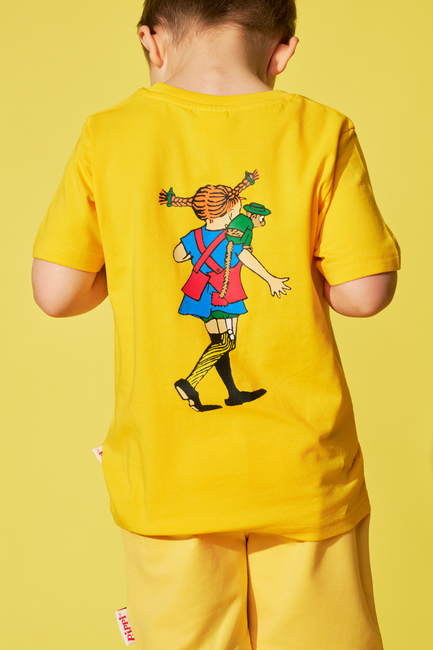 Pippi Langstrumpf X Martinex Pippi & Herr Nilsson T-Shirt, Gelb