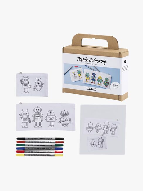 Creativ Company DIY Kreativset Textilmalen Roboter