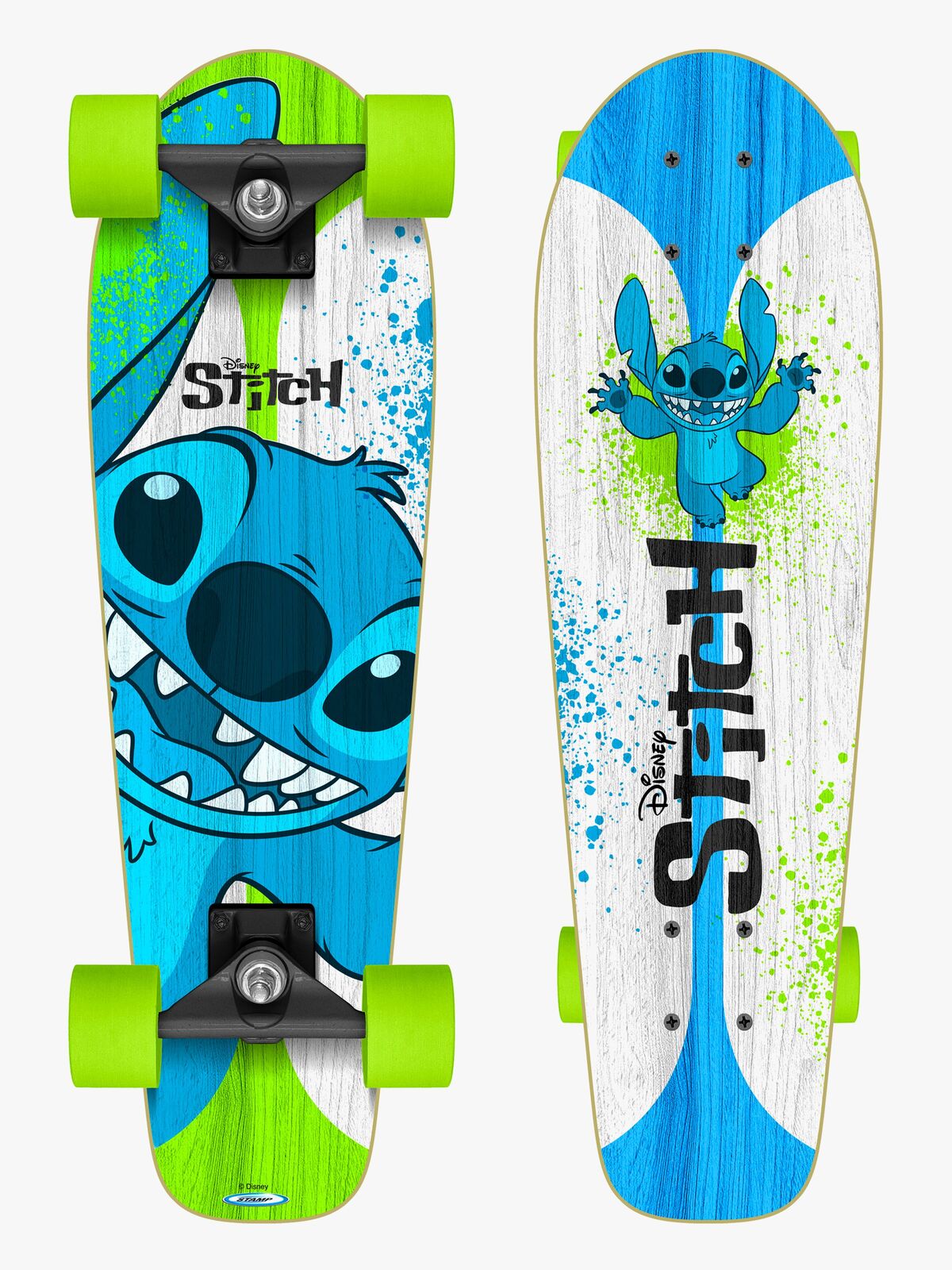 Stamp Stitch Crusier Skateboard, Blau/Weiß