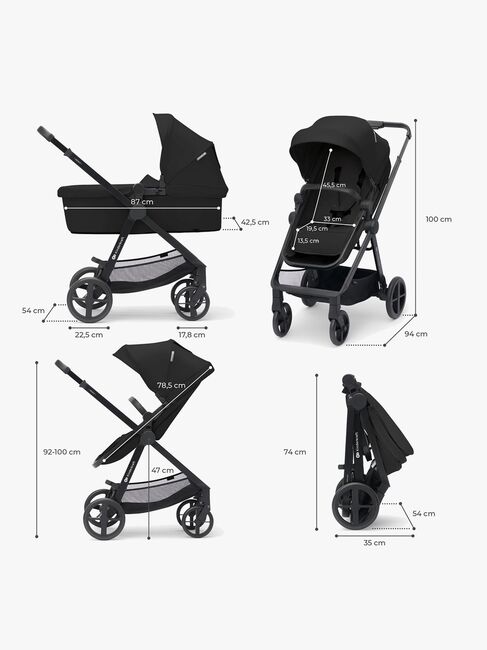 Kinderkraft NEWLY Mink Pro Kombikinderwagen 4-in-1, Classic Black