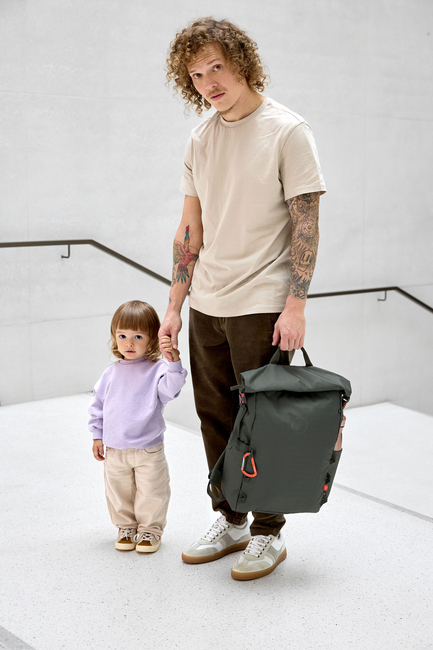 Lässig Outdoor Wickeltasche Rucksack mit Roll-Top-Öffnung, Dark Olive