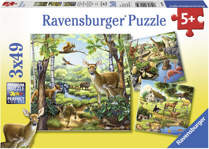 Ravensburger Puzzle Wilde Tiere 3x49 Teile