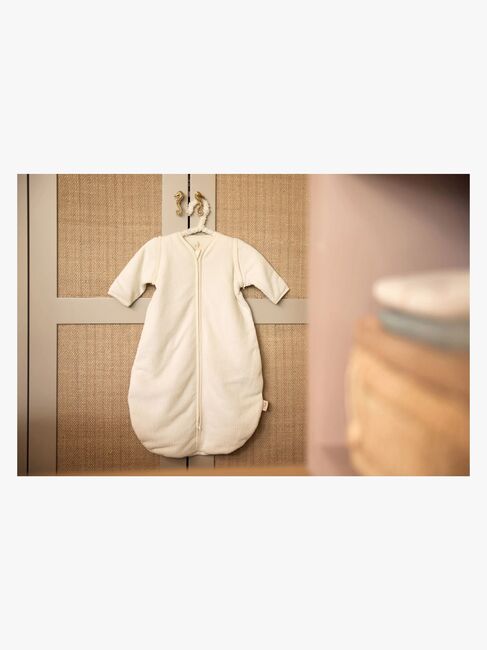 Jollein Schlafsack mit abnehmbaren Ärmeln Rund 90 cm, Rib Ivory