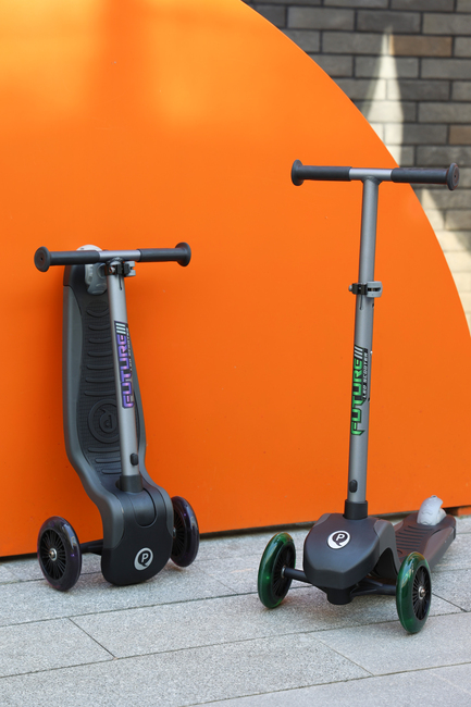 QPlay Future Eco 3-rädriger Tretroller, Lila