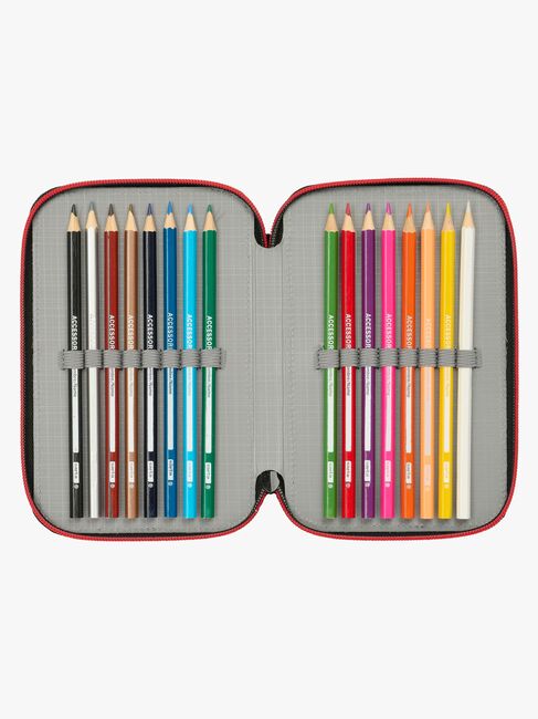 Marvel Spider-Man Miles Morales Gefülltes Dreifach-Federmäppchen 37 Teile, Schwarz