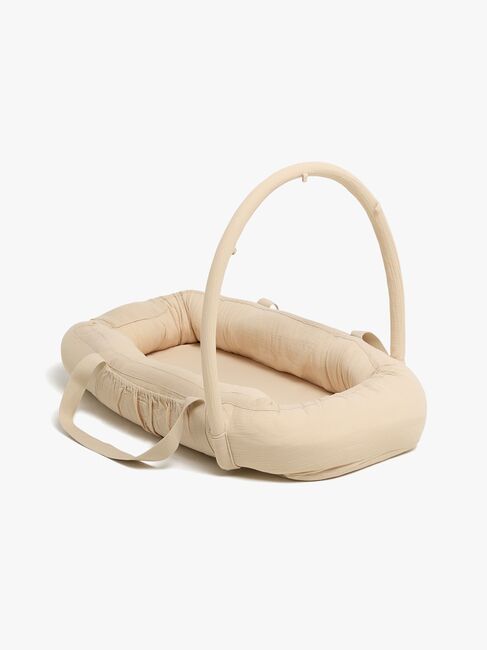 Alice & Fox ALBA Babynest mit Griffen, Beige Muslin