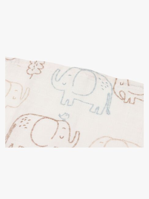 Jollein Musselintuch 70x70 cm 3er-Pack, Elephant Tales