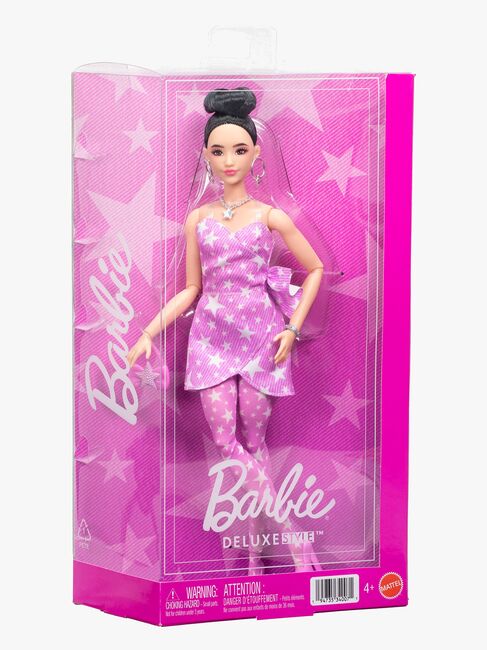 Barbie Deluxe Style Puppe mit Rosa Jeanskleid
