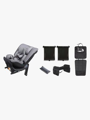 Beemoo Rotate i-Size Wendbarer Kindersitz inkl. Zubehör, Mineral Grey