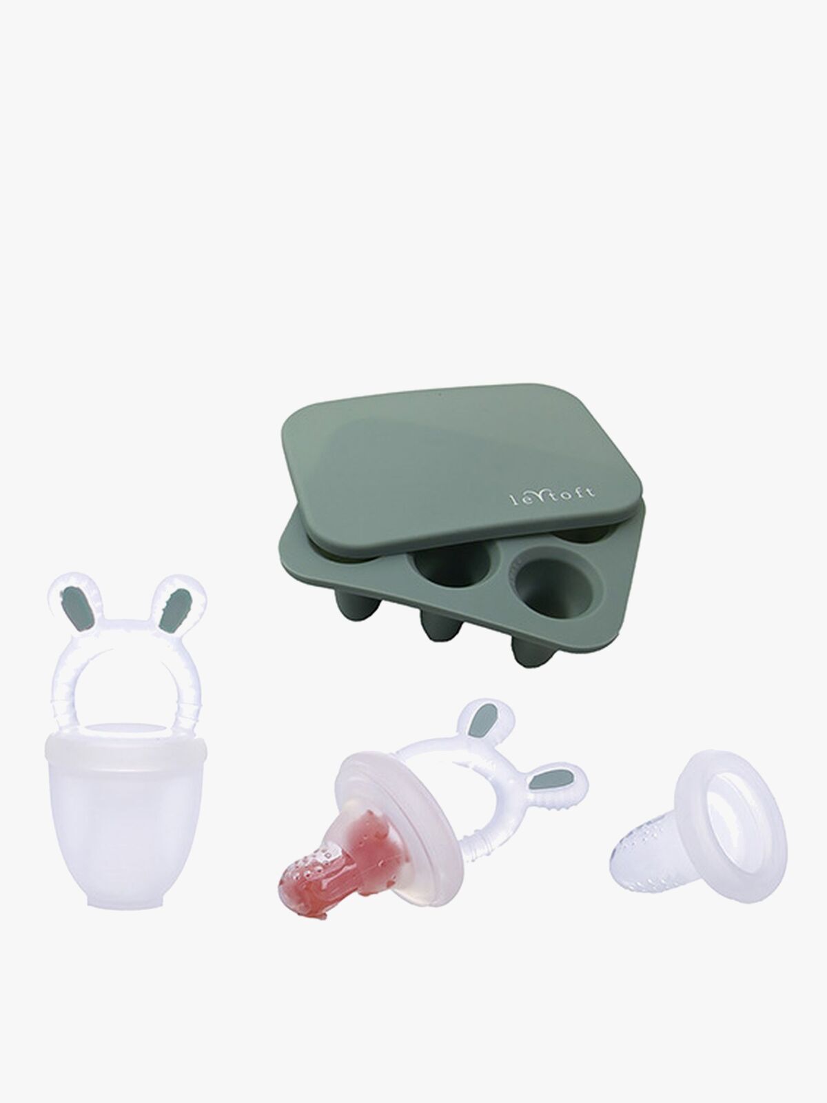 Le Toft Fruchtsauger mit Mini-Eiswürfelform, Smokey Green