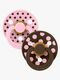 BIBS Studio Colour Polka Schnuller 2er-Pack Latex Größe 2, Baby Pink/Mocha