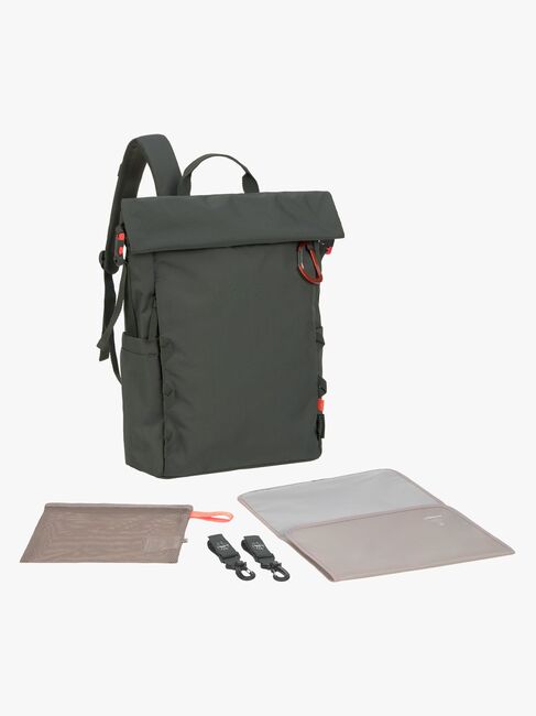 Lässig Outdoor Wickeltasche Rucksack mit Roll-Top-Öffnung, Dark Olive
