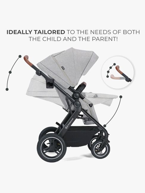 Kinderkraft Multifunctional 3-in-1 B-Tour Mink Pro Kombikinderwagen, Light Grey
