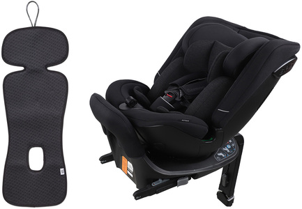 Beemoo Rotate i-Size Wendbarer Kindersitz inkl. Ventilierendem Sitzpolster, Black Stone/Antracit