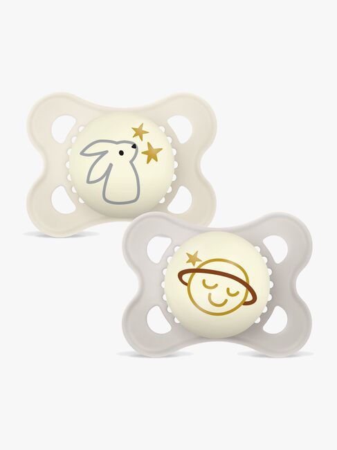 MAM Orginal Night Schnuller Silikon 2er-Pack 0-6m, Neutral