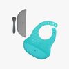 bblüv Lätzchenteller & Löffel, Aqua/Grey