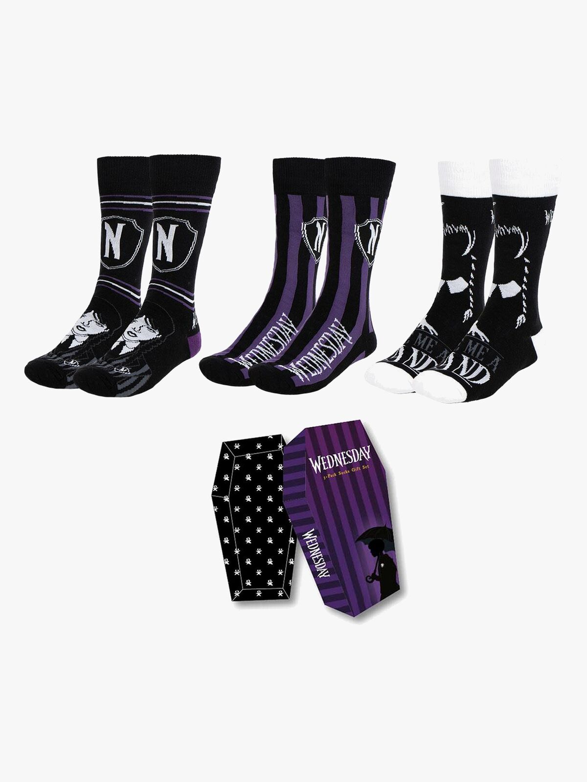 Wednesday Socken 3er-Pack, Schwarz