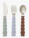 OYOY Mellow Besteck 3er-Pack, Pale Mint/Choko/Ice Blue