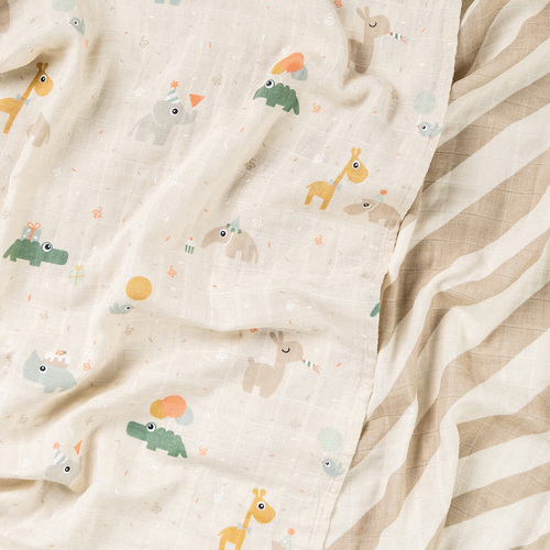 Done By Deer Celebration Musselintuch 2er-Pack, Sand