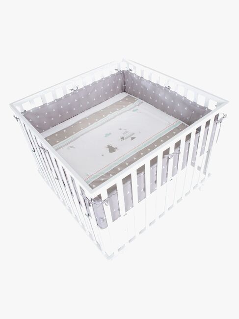 Roba Laufgitter mit Rädern & Bettbegrenzung, Indian Bears White