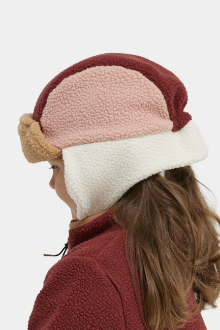 Nordbjörn Knallen Teddyfleece-Mütze, Madder Brown/Rose Dawn/Oatmeal