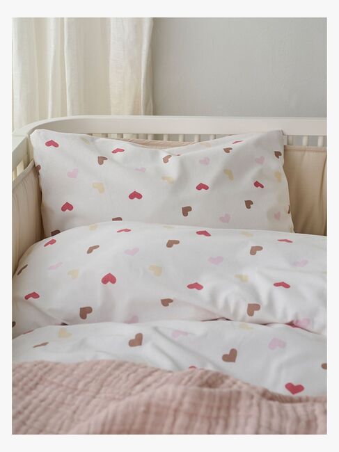 Borganäs Bettwäsche Babybett Hjärtrud 2-teilig 100x130 cm, Beige