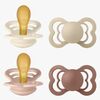 BIBS Supreme Schnuller 4er-Pack Latex Gr. 2, Ivory/Vanilla/Blush/Woodchuck