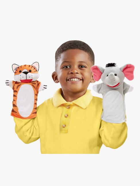 Melissa & Doug Handpuppen Kuscheltiere Zoo, 4 Stück