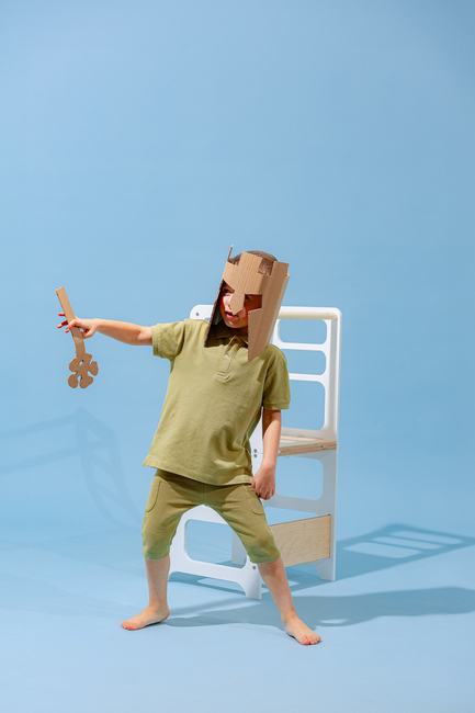 Duck Woodworks Klappbarer Lernturm, Weiß