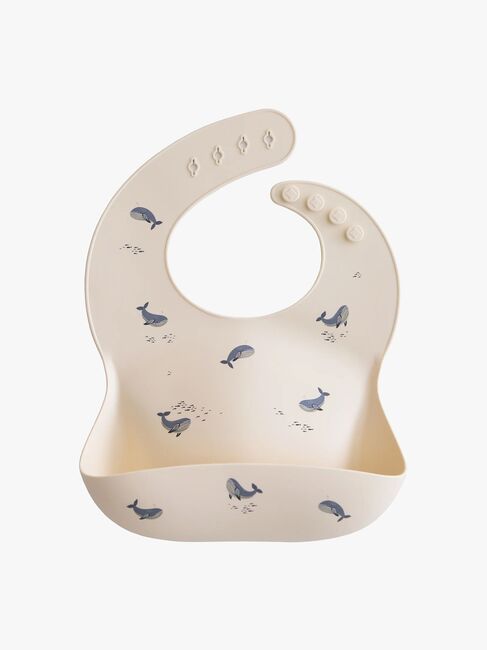 Mushie Lätzchen Silikon, Whales
