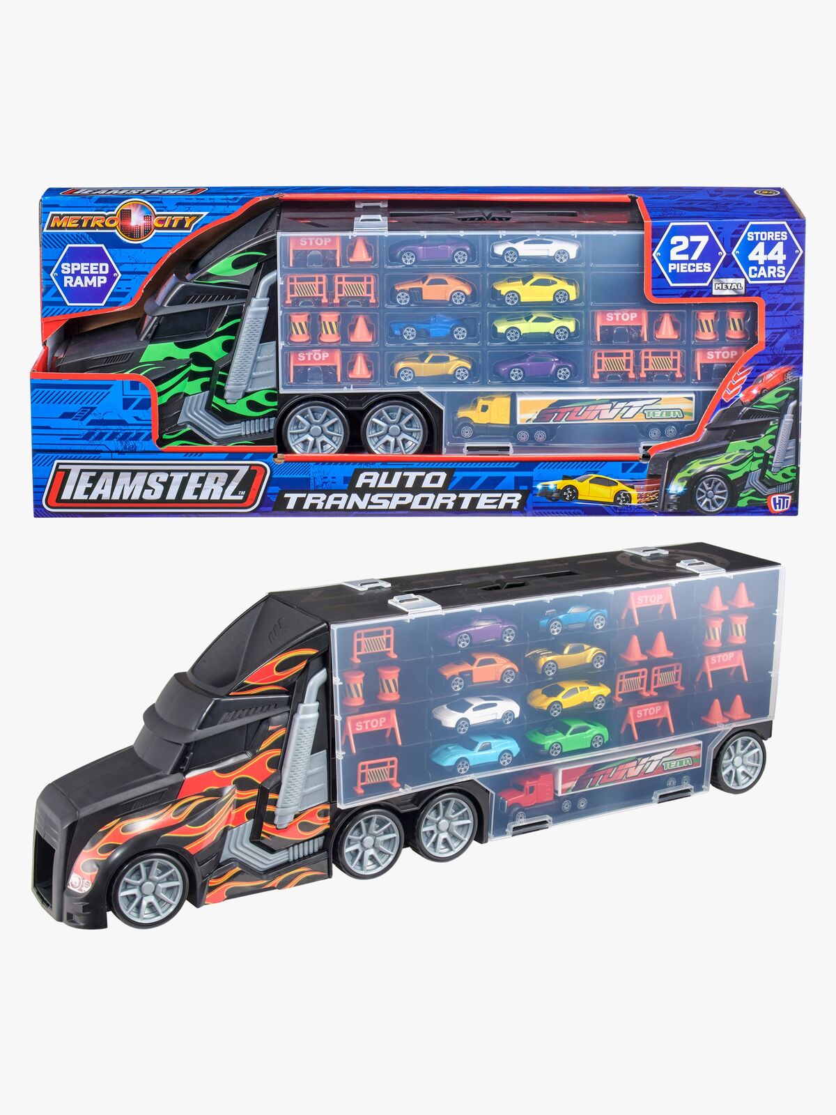 Teamsterz Metro City Spielset Auto Transporter mit 8 Autos