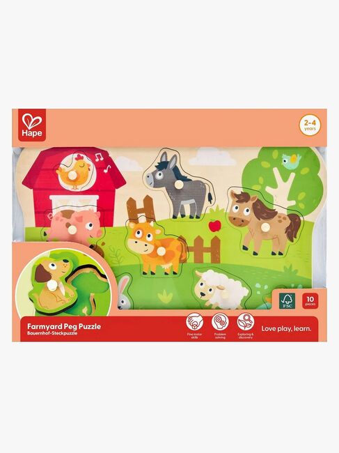 Hape Knopfpuzzle Bauernhoftiere 10 Teile