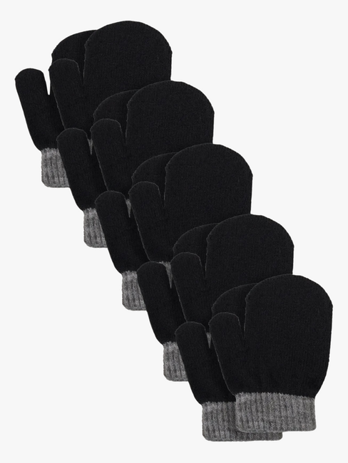 Lindberg Sundsvall Fäustlinge Wollmischung 5er-Set, Black/Anthracite 3592-0117-1796_1.png