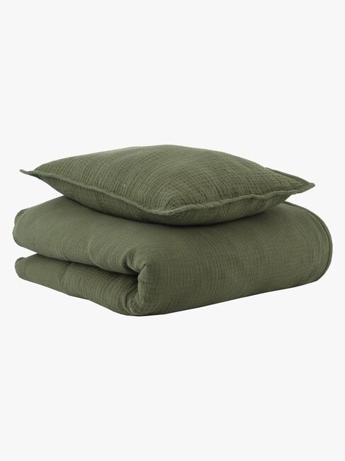 Oh, Poppy! Vega Musselin Bettwäsche 70x80 Babybett, Forest Green