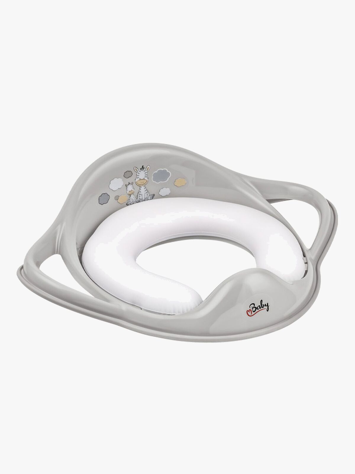 Maltex Zebra Gepolsterter Toilettensitz , Grau