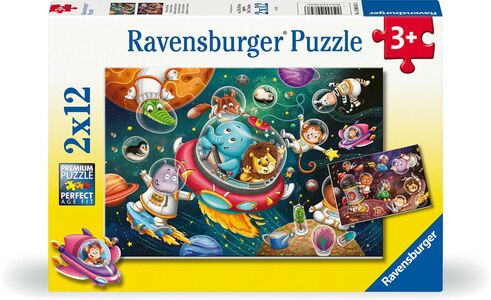 Ravensburger Tiere Im Weltraum Puzzles 2x12 Teile