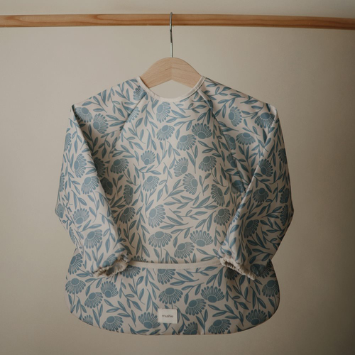 Mushie Langärmliges Lätzchen, Blue Flowers