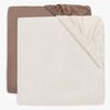 Jollein Spannbettlaken 60x120 2er-Pack, Milky Coffee/Ivory
