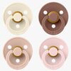 BIBS Colour Schnuller 4er-Pack Latex Größe 2, Ivory/Blush/Woodchuck/Blossom