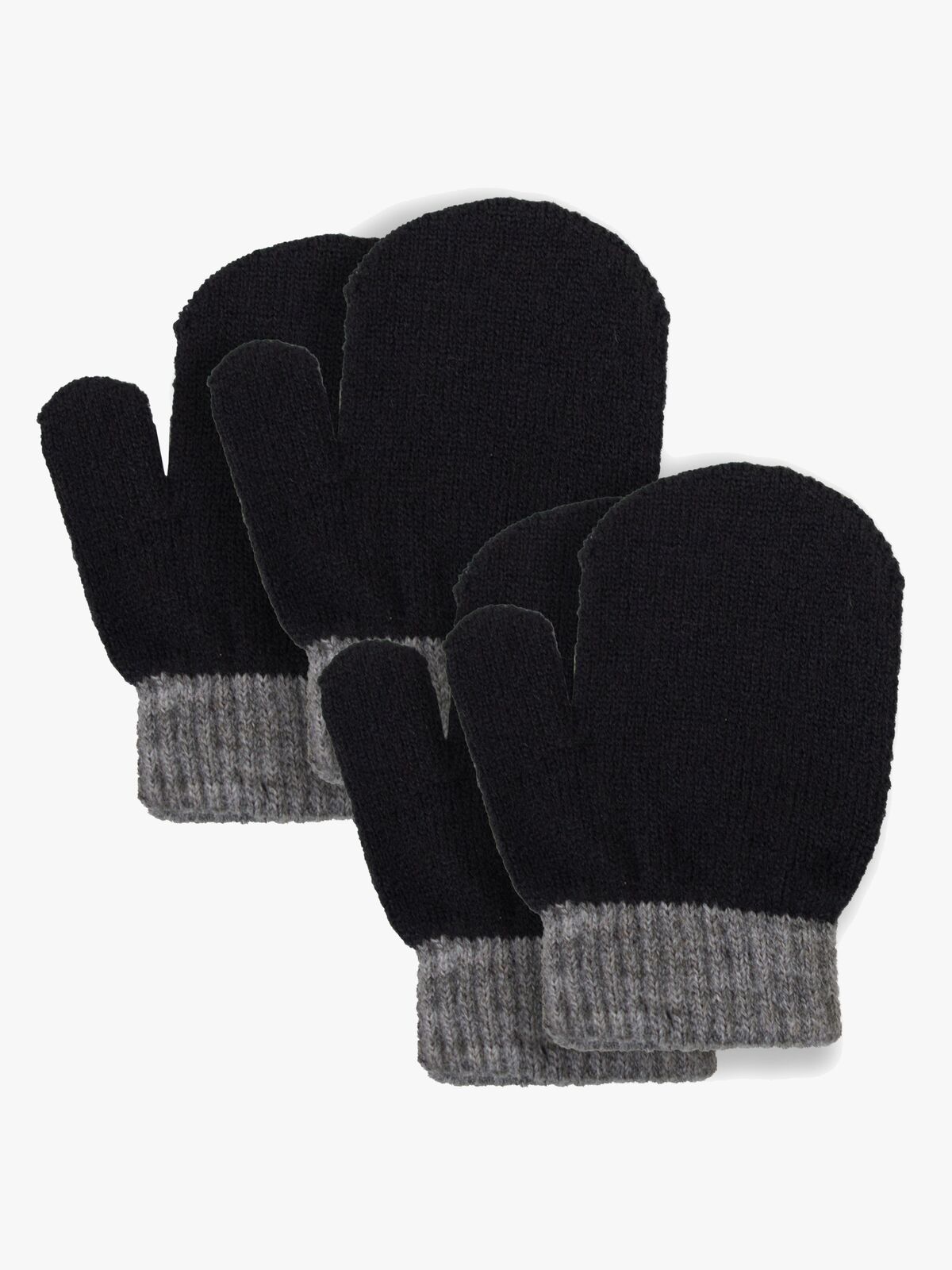 Lindberg Sundsvall Wolle Fäustlinge 2er-Pack, Black/Anthracite