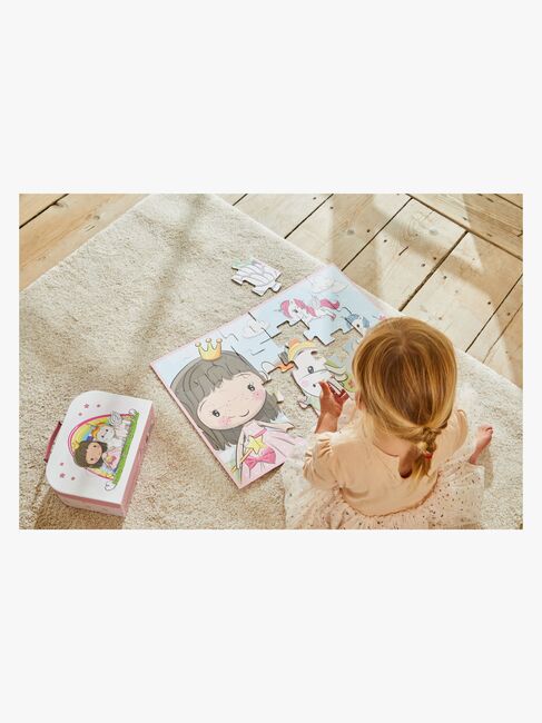 Barbo Toys Lillie & Ellie Koffer mit Bodenpuzzle 24 Teile