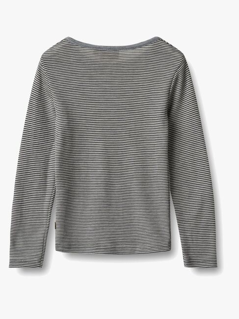Wheat Alfie Langärmeliges Top Merinowolle, Navy Stripe