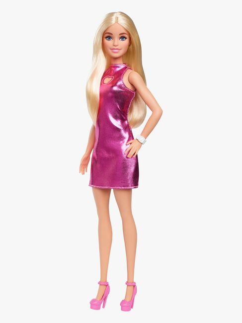 Barbie Fashionista Puppe mit Blonden Haaren & Pinkem Kleid