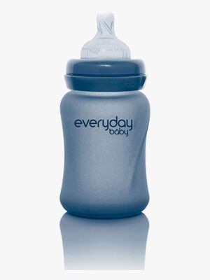 Everyday Baby Babyflasche Glas 150 ml mit Wärmeindikator, Blaubeere
