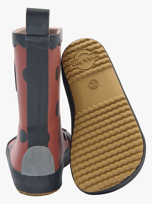 Mikk-Line Barefoot Ladybug Gummistiefel, Henna