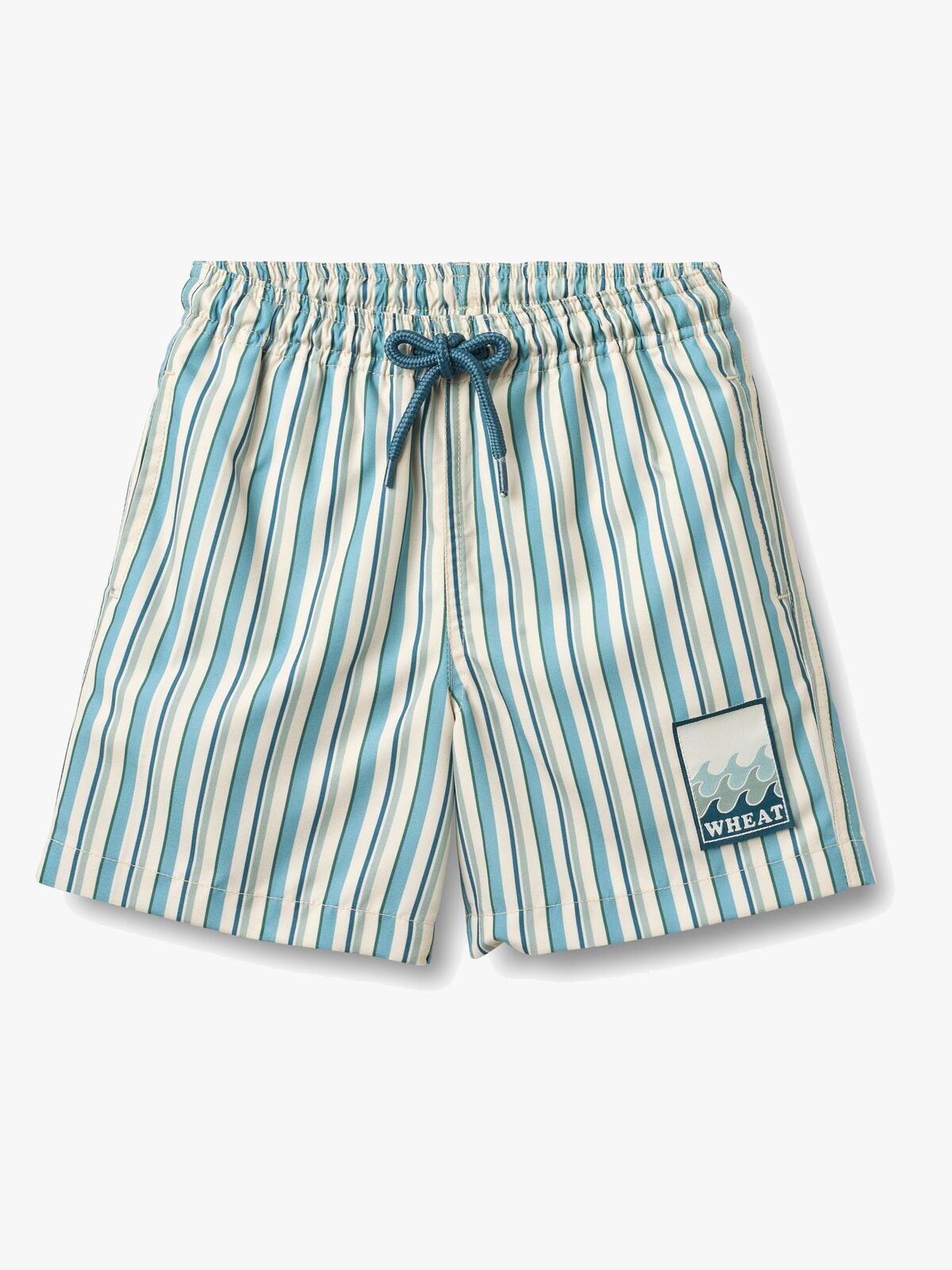 Wheat Hansi Badge Badehose, Aqua Stripe
