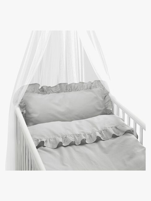 Borganäs Bettwäsche-Set Babybett Volant 130 x 100, Grau 3582423-1916_3a.jpg