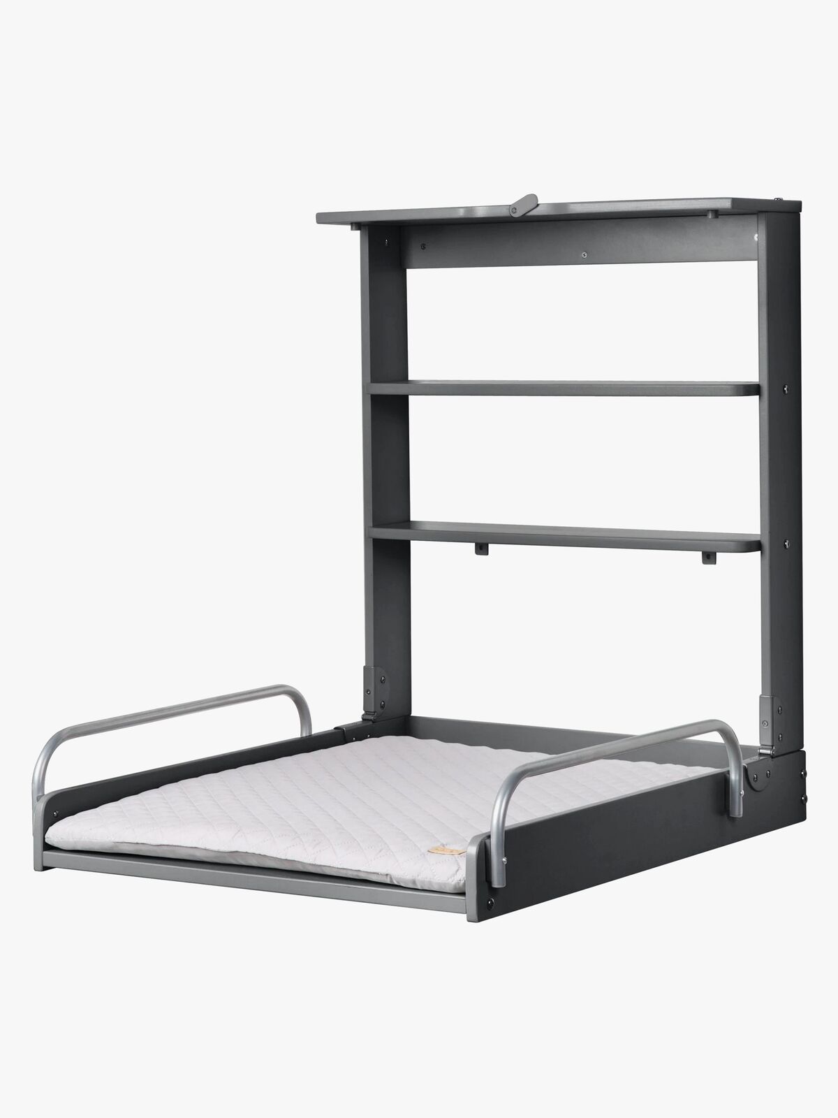 Roba Wandmontierter Wickeltisch & Wickelunterlage, Anthracite Lacquered/Silver Grey