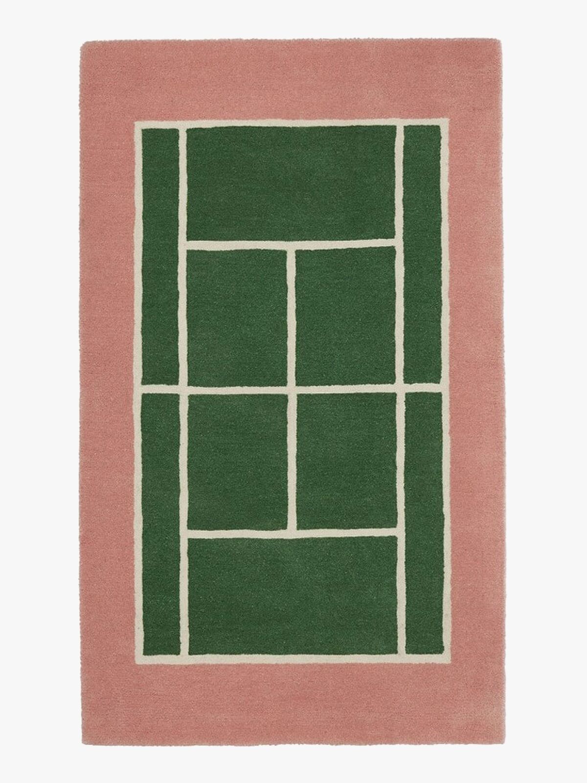 OYOY Tennis Teppich 88x150 cm, Green/Rose