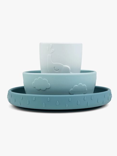 Done By Deer Stick & Stay Geschirr-Set Deer Friends, Blue